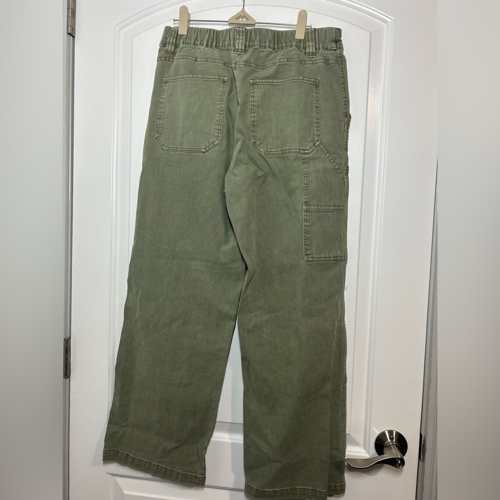 Young Fabulous & Broke YFB Workwear Green Wide Leg Pants Size Medium 90s utility - Picture 5 of 13